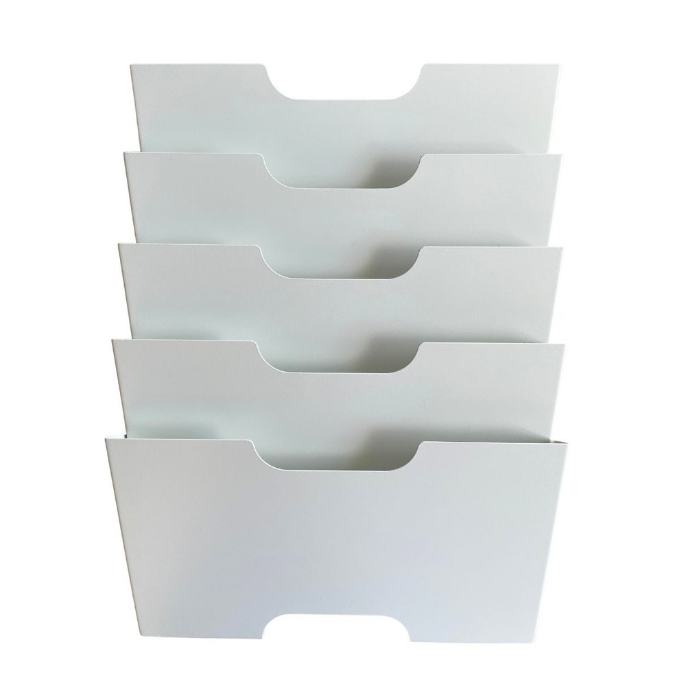 IKEA KVISSLE White Metal Wall Magazine Rack 5 Shelf Letter File Organizer
